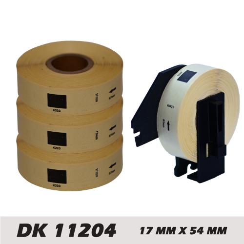 Brother DK 11204 P-Touch Çok Amaçlı Etiket Muadili  17 mm x 54 mm - 400 Adet