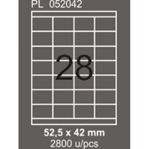 Lazer Etiket 52,5 mm x 42 mm 28 li