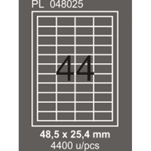 Lazer Etiket 48,5 mm x 25,4 mm 44 lu 