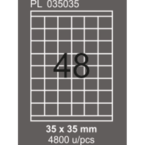 Lazer Etiket 35 mm x 35mm 48 li